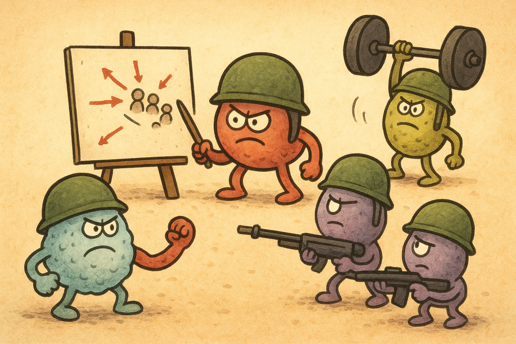 plan d'attaque et de défense du système immunitaire